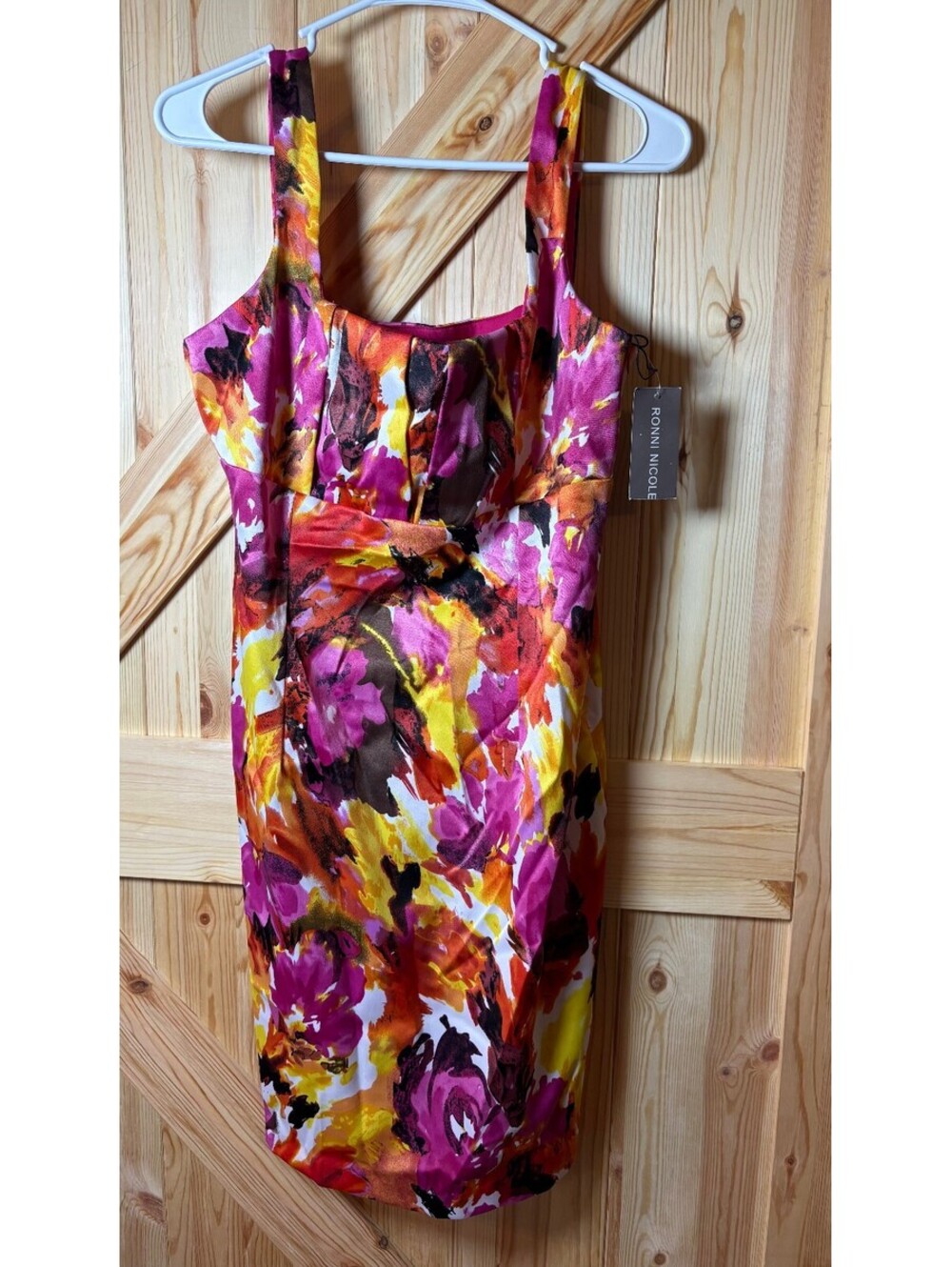 Ronni Nicole Size 12 Floral Sleeveless Bodycon Dress NWT